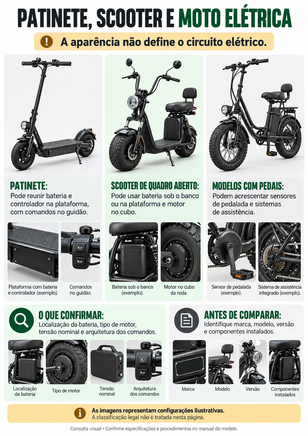 Patinete, scooter e moto elétrica
