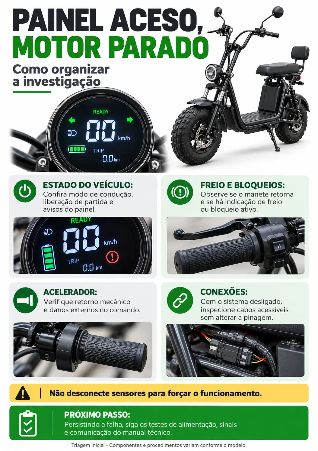 Painel aceso, motor parado
