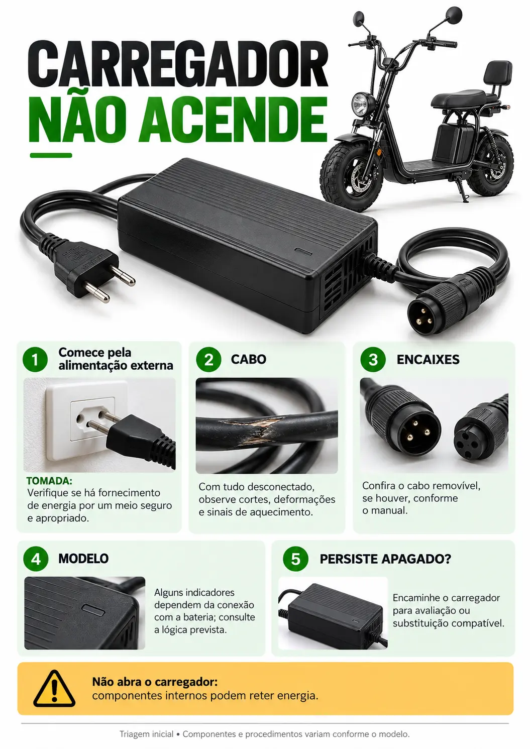 Carregador não acende