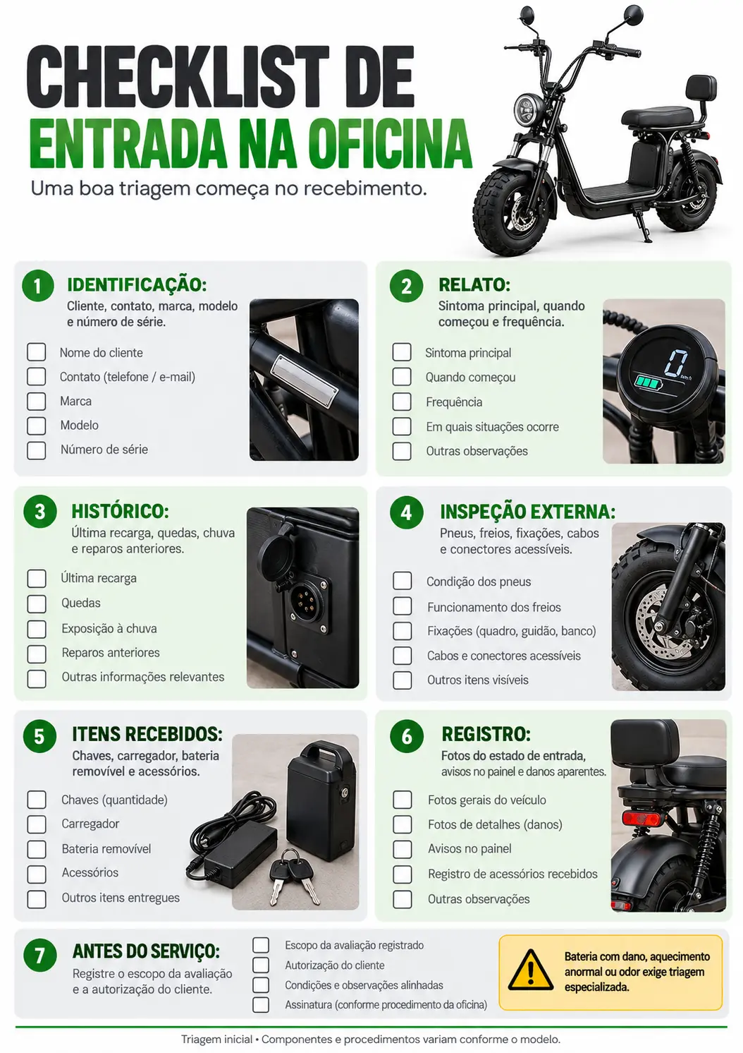 Checklist de entrada na oficina