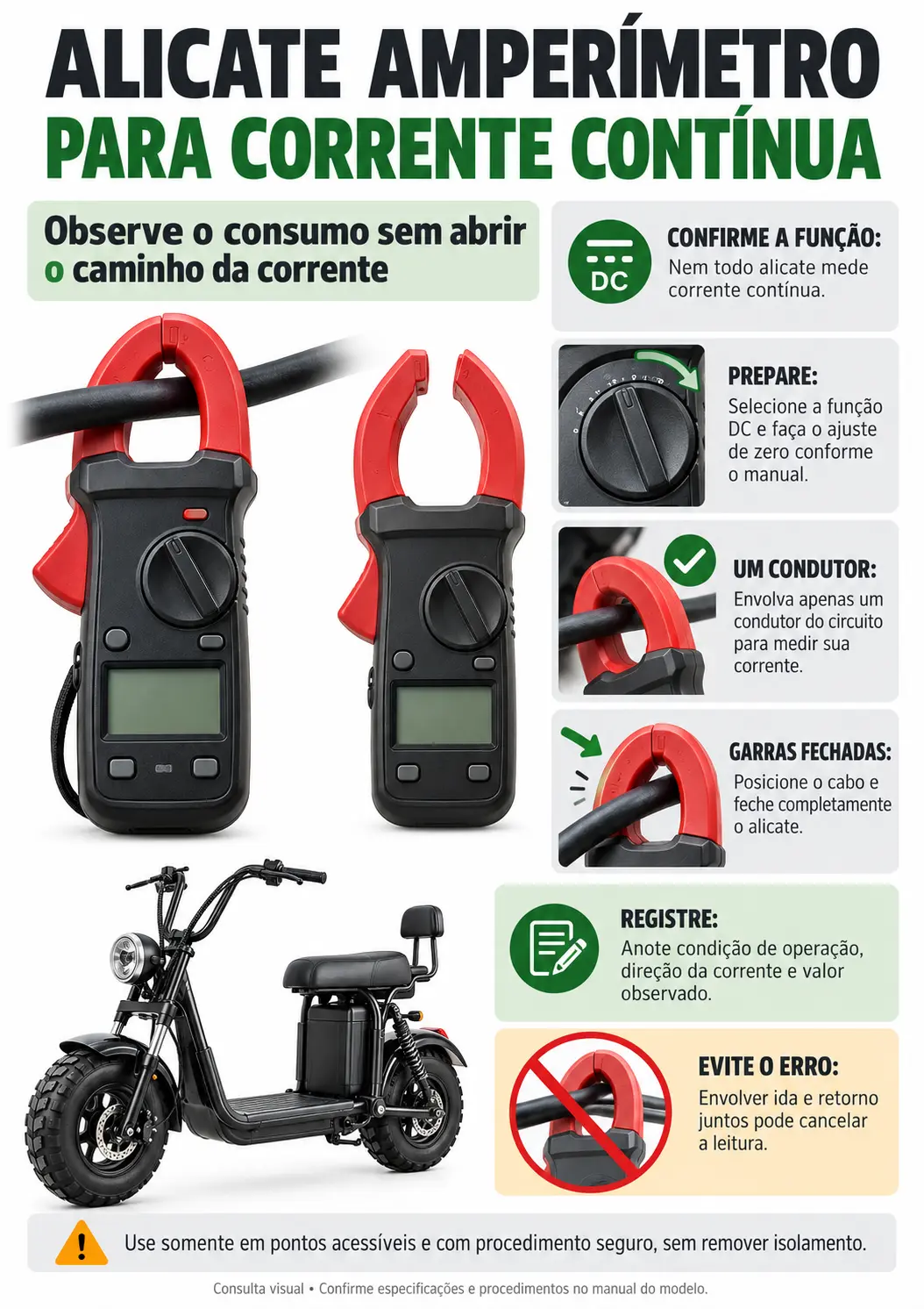 Alicate amperímetro para corrente contínua